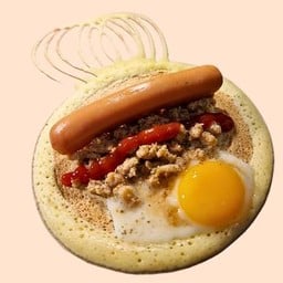 ไข่+หมูสับ+ไส้กรอก