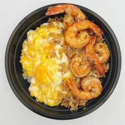 ข้าวไข่ข้นทอดกระเทียมกุ้ง