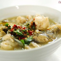 ต้มยำหัวปลาเก๋า น้ำใส