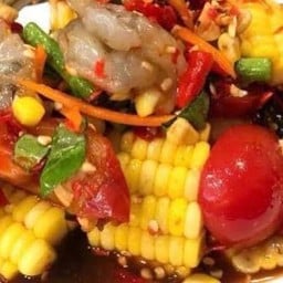 ตำข้าวโพดปูปลาร้ากุ้งสด