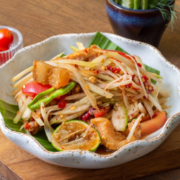 ตำปลาร้าสามชั้นทอด