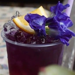 น้ำอัญชันเลมอนน้ำผึ้ง+น้ำแข็ง