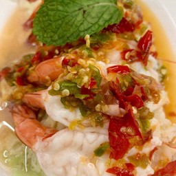 กุ้งนึ่งมะนาว