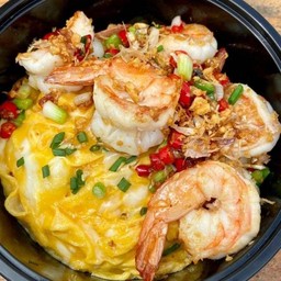ข้าวไข่ข้น +กุ้งงงคั่วพริกเกลือ