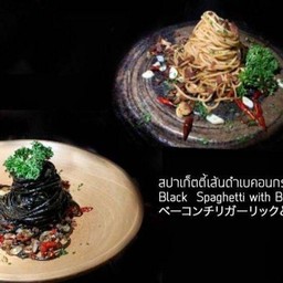 สปาเก๊ตตี้เบค่อนพริกกระเทียม