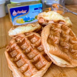 ปังวอฟเฟิล-นมสดฝอยทอง