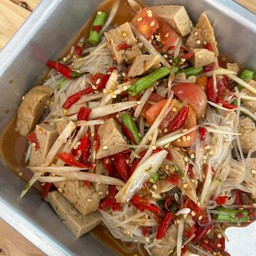 ตำเส้นเล็กหมูยอ ( ตำลาว )