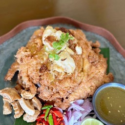 Fluffy Crab Omelette with Chunky Crabmeat on Rice
