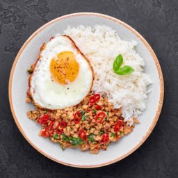 กะเพรา กระทะแตก 🍳🌶️ อาหารตามสั่ง ข้าวหมูทอด สาขากู้กู