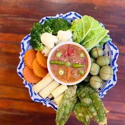 น้ำพริกไข่ปู+ชุดผัก