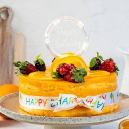 เค้กวันเกิด เค้กเนื้อส้มสดซอสยูซุ (ขนาด  3 ปอนด์) (โปรโมชั่น)