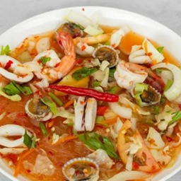 ยำวุ้นเส้นทะเล+หมูสับ