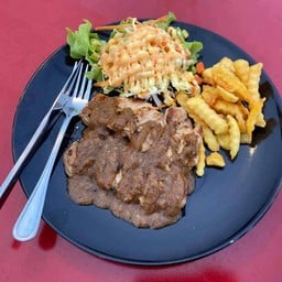 สเต็กไก่ซอสพริกไทยดำ