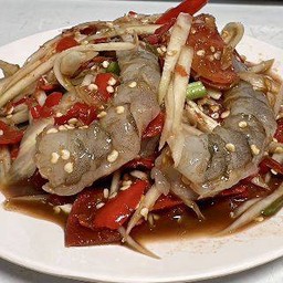 ส้มตำกุ้งสด(ปลาร้า)