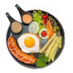 สเต็กไส้กรอกรมควัม