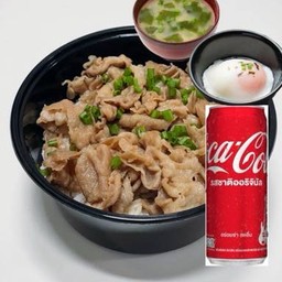 [อร่อยซ่ากับโค้ก] Set ข้าวสันคอหมูญี่ปุ่น ซุปมิโซะและไข่ออนเซ็น +  โค้ก ออริจินัล (กระป๋อง)