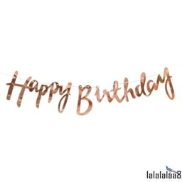 ป้าย HBD สีโรสโกลด์