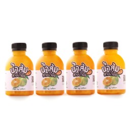น้ำส้มคั้นสดแท้ 100% พร้อมเนื้อส้ม 220ml. 3 ขวด แถม 1 ขวด (ไม่แถมน้ำแข็ง)