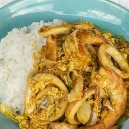 ข้าวราดผัดผงกะหรี่