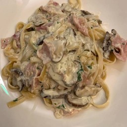 Fettuccine Ham and Mushroom