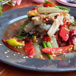 ตำสายบัวกุ้งสด