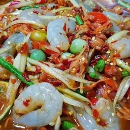 ตำหอยดองกุ้งสด