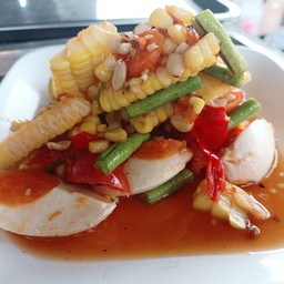 ตำข้าวโพด+ไข่เค็ม