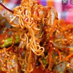 ตำมาม่า+กุ้งสด