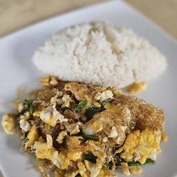 ข้าววุ้นเส้นผัดไข่+หมูสับ