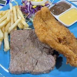 สเต๊กเนื้อ&ปลาทอด