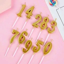 เทียนตัวเลข  8  สีทอง