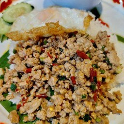 หมูสับคั่วพริกเกลือ+ไข่ดาว