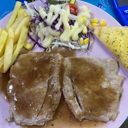 สเต๊กหมูชิ้นใหญ่2ชิ้น