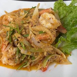 ผัดผงกะหรี่กุ้ง