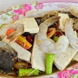 ตำหมูยอ กุ้งสด