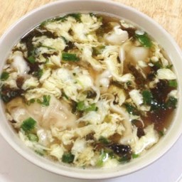 ซุปไข่สาหร่าย + ข้าวเปล่า