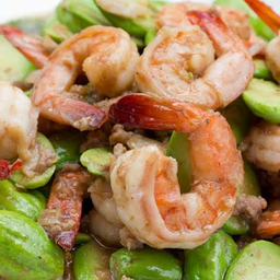 กุ้งผัดกะปิสะตอ