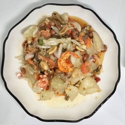 ยำส้มโอ น้ำปลาหวานทรงเครื่อง (แบบแยกยำ)