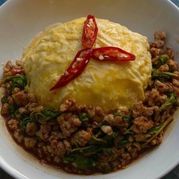 ข้าว&กะเพราหมูสับไข่ข้น