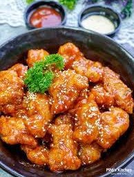 ชิกเก้นป๊อบเคลือบซอส