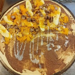 แป้งวานิลา+นูเทลล่า+กล้วยหอม+ฝอยทอง+โกโก้ครั้น