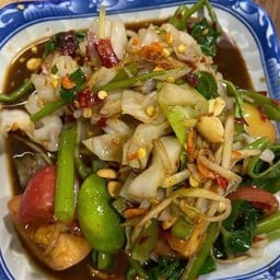 ตำปลาร้า ผักลวก