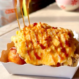 ทาโกะยากิหน้าไข่ข้น ไส้รวม 6 ลูก (ไม่หมึก)