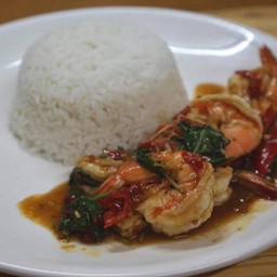 ข้าวราดกระเพรากุ้ง
