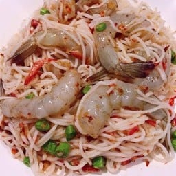 ยำขนมจีนกุ้งสดน้ำปลาร้า
