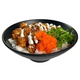 ข้าวหน้าไก่สาหร่ายไข่กุ้ง (ข้าวญี่ปุ่น)