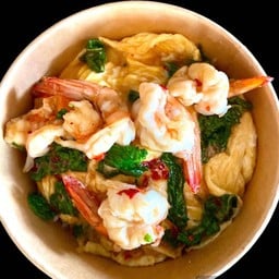 ข้าวไข่ข้น-กะเพรากุ้ง