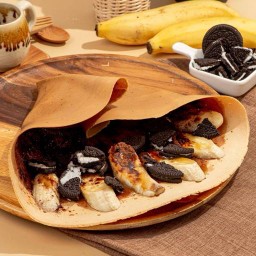 ( เครปบานอฟฟี่ ) แยมช็อกโกแลต กล้วยหอม โอรีโอ้ ผงโกโก้ ซอสคาราเมล