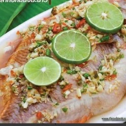 ปลาทับทิมนึ่งมะนาว