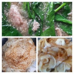 ราดหน้าเส้นหมี่ผสมเส้นใหญ่